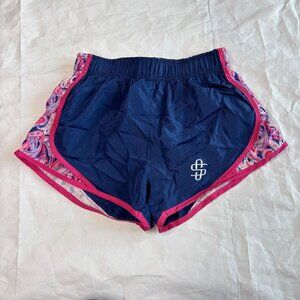 Simply Southern Blue Athletic Running shorts Girls Size Large Pink Gym